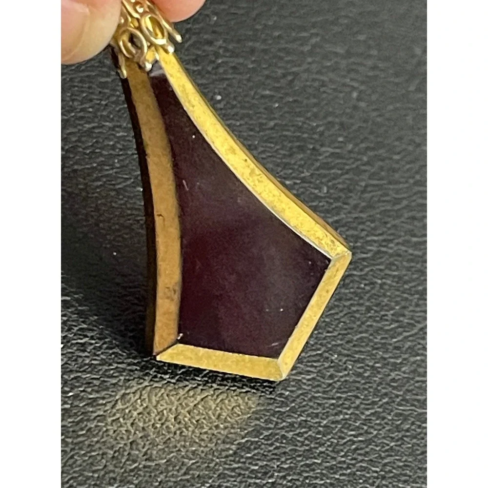 Vintage MCM Earrings Red Faceted Glass Dangle Drop Screw Backs - Picture 6 of 14